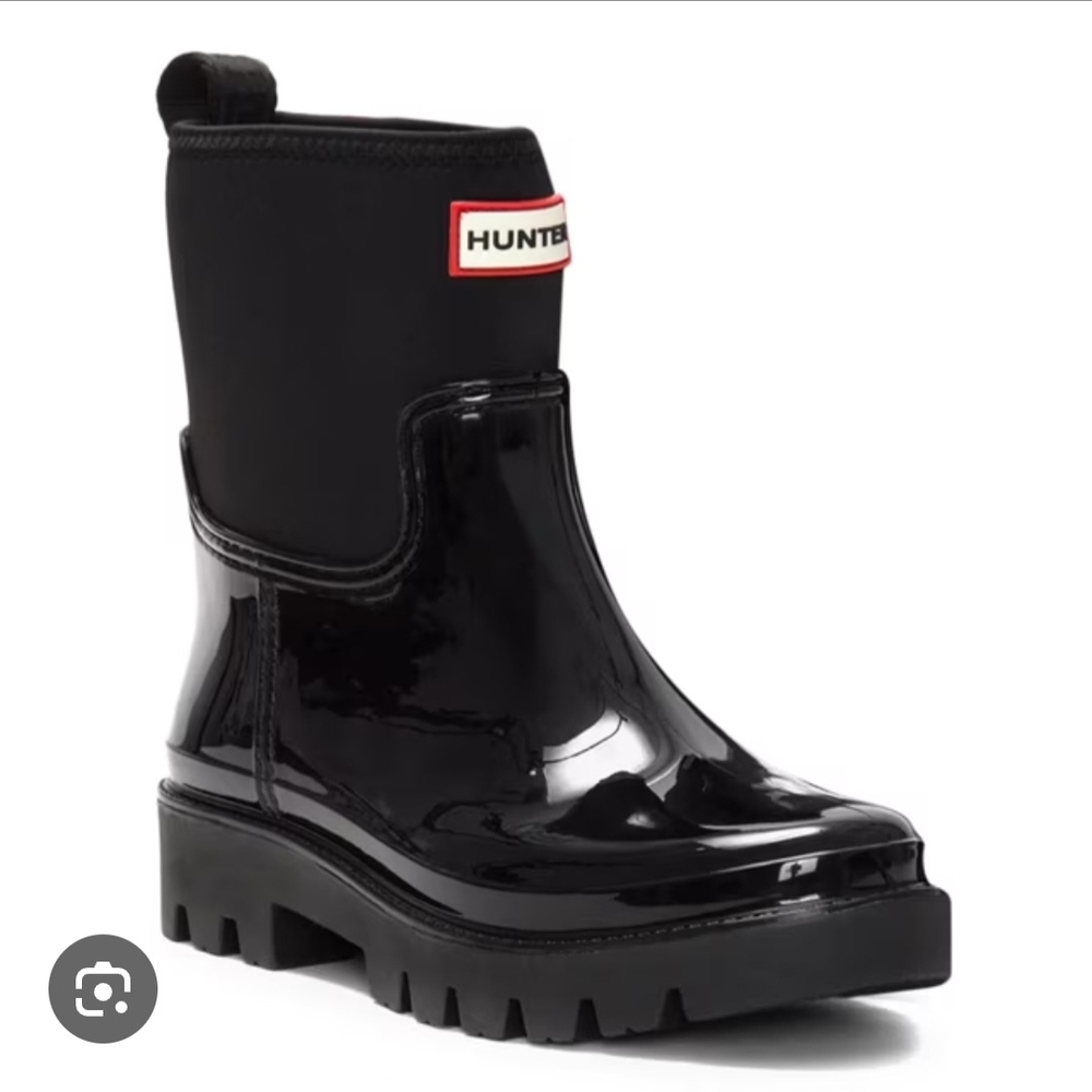 Hunter Ella Chelsea Black Rain Boots Size 9